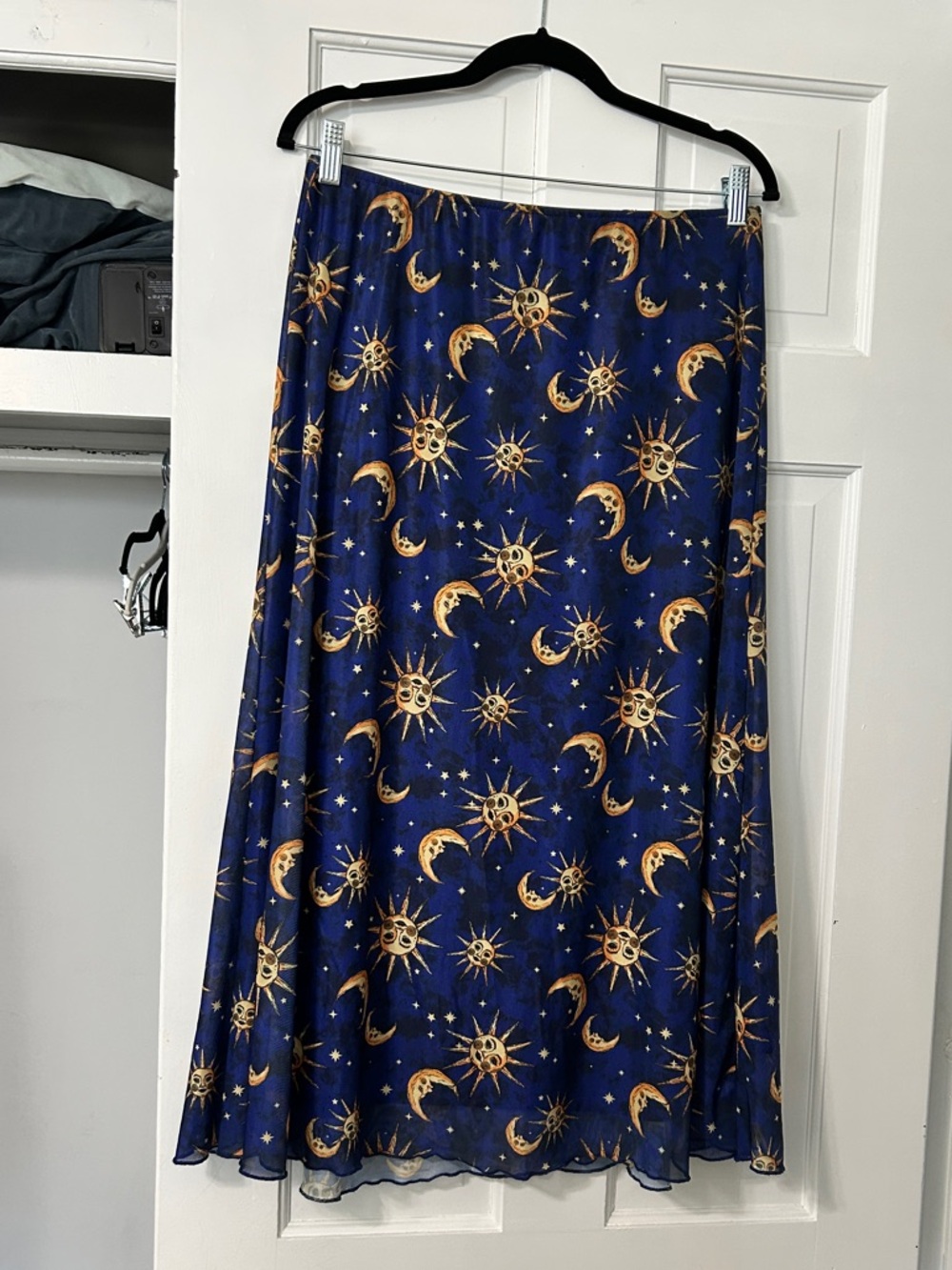Hot Topic Navy Blue Celestial Midi Skirt